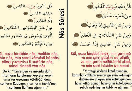 Nas Felak Suresi Türkçe, Arapça Okunuşu ve Anlamı: Nas Felak Duası Faziletleri ve Faydaları (Tefsir ve Diyanet Meali Dinle)
