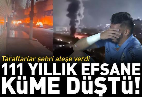 Efsane Santos tarihinde ilk kez küme düştü, taraftarlar şehri yaktı!