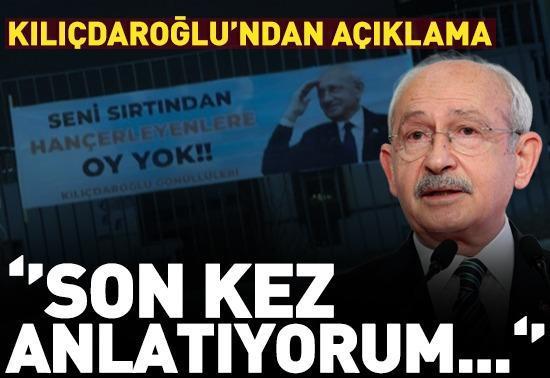 Kılıçdaroğlundan açıklama: Seni hançerleyene oy yok pankartına ne dedi
