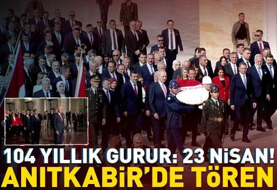 Türkiye 23 Nisanı kutluyor... Anıtkabirde 23 Nisan töreni