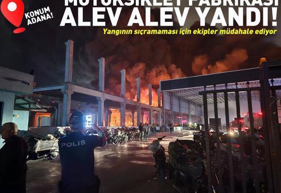 Adanada motosiklet fabrikasında yangın çıktı Çok sayıda ekip bölgeye sevk edildi