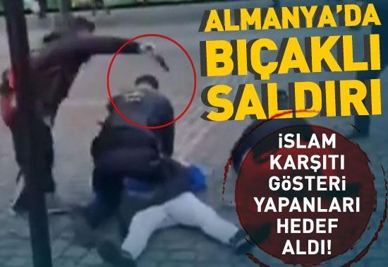 Almanyada bıçaklı saldırı İslam karşıtı gösteri yapanları hedef aldı