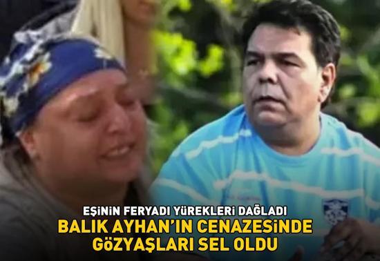 Balık Ayhan son yolculuğuna uğurlandı Eşinin feryadı yürekleri dağladı ‘DARBUKANI SUSTURDUN, SON SAHNEDESİN’