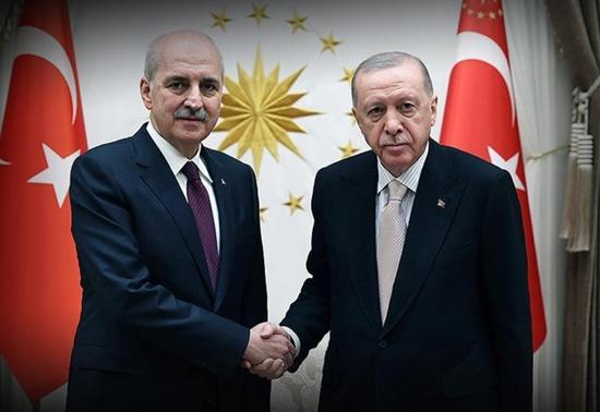 Cumhurbaşkanı Erdoğan, yeniden TBMM Başkanı seçilen Kurtulmuşu kabul etti
