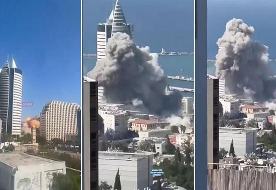 İrandan İsraile yeni misilleme Hayfada patlama anları...