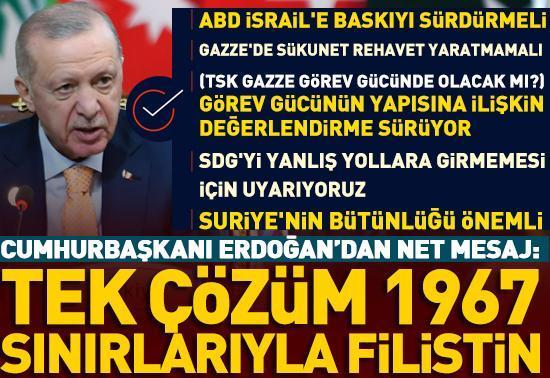 Cumhurbaşkanı Erdoğandan Gazze Zirvesi dönüşü açıklamalar
