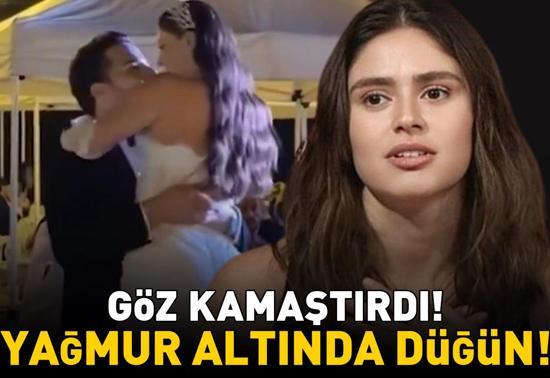 Survivor Ayşe Yüksel göz kamaştırdı Yağmur altında düğün Gelinliği tam not aldı