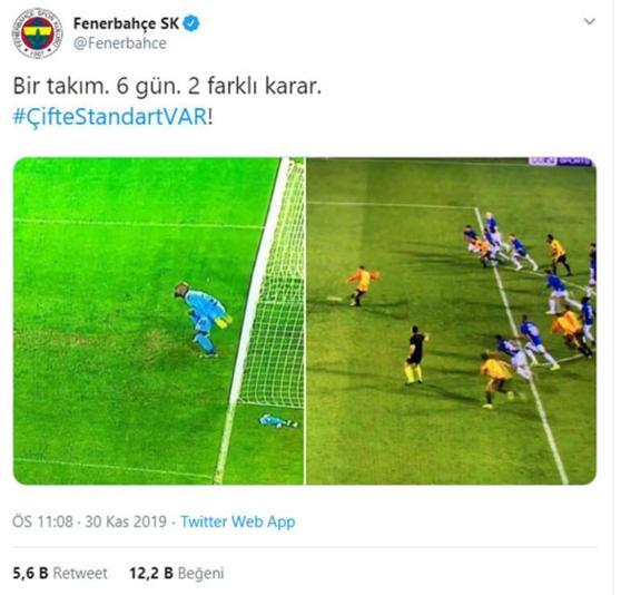 Fenerbahçeden VAR paylaşımı