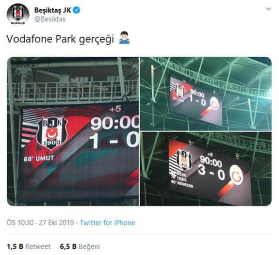 Beşiktaştan Galatasaraya gönderme