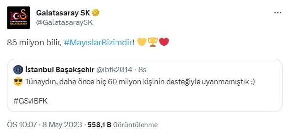 Galatasaraydan Başakşehire Twitterdan gönderme