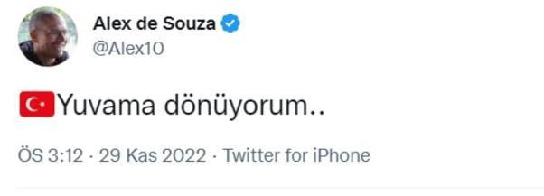 Alex de Souza Fenerbahçe taraftarını heyecanlandırdı: Dönüyorum