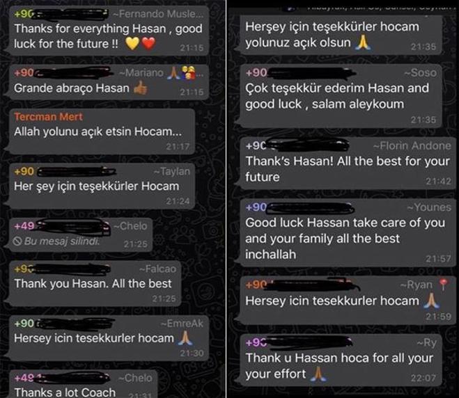 Hasan Şaş yabancı futbolcuların mesajlarını paylaştı