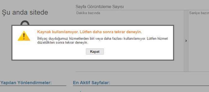 Google Analyticsten kaynak kullanılamıyor hatası | Googledan cevap geldi