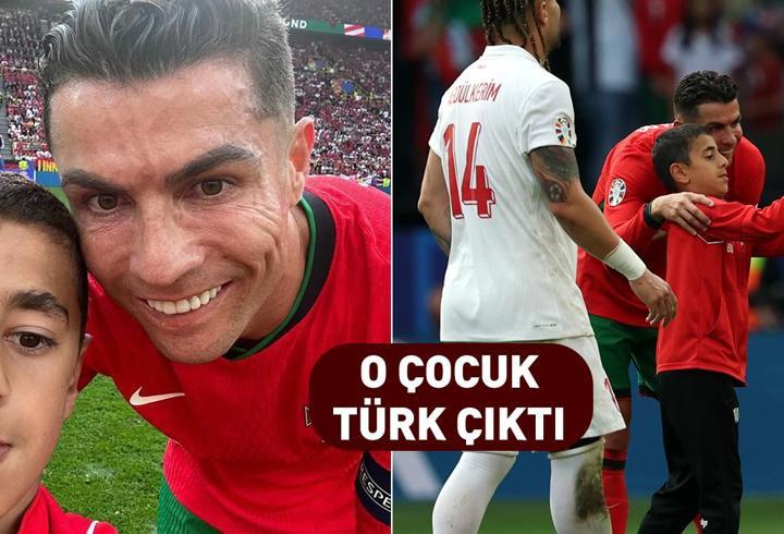 Cristiano Ronaldo ile selfie çeken çocuk Türk çıktı! 'Tuvalete gidiyorum' dedi; sahaya atladı...