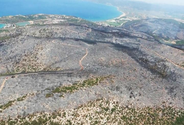 CNN TÜRK yanan ormanı havadan görüntüledi