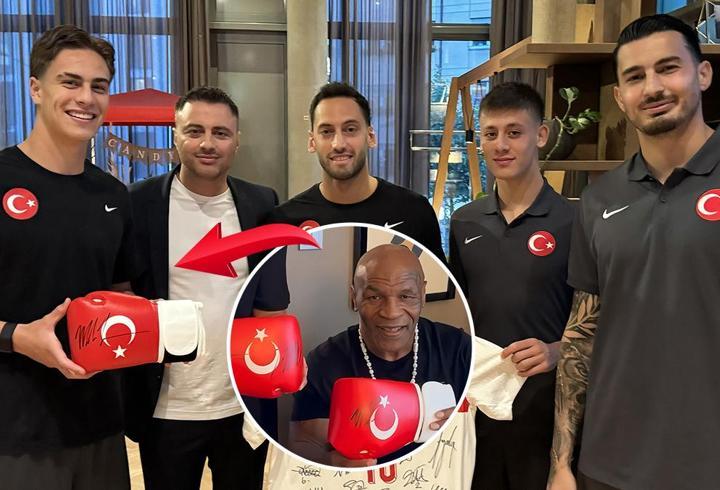 Mike Tyson imzalı ay-yıldızlı boks eldiveni, Millilere ulaştı! Videolu mesaj...