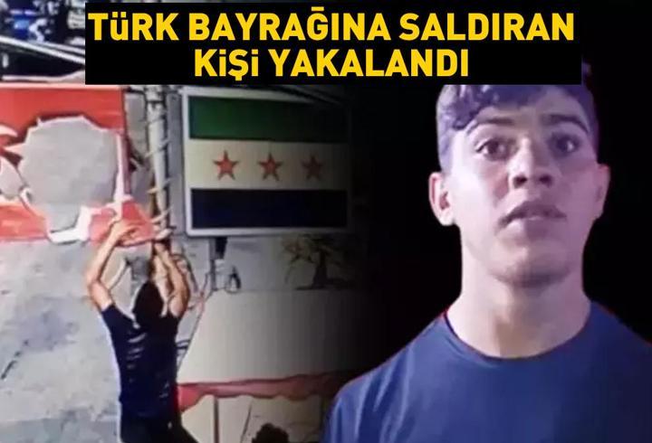 El Bab'daki provokasyon sonrası harekete geçilmişti: Türk bayrağına saldıran kişi yakalandı