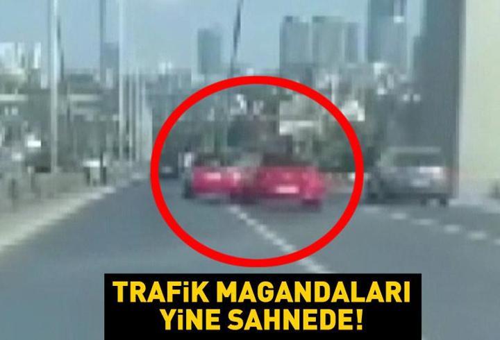 İstanbul'da köprüde tehlikeli inatlaşma! Trafik magandaları yine sahnede