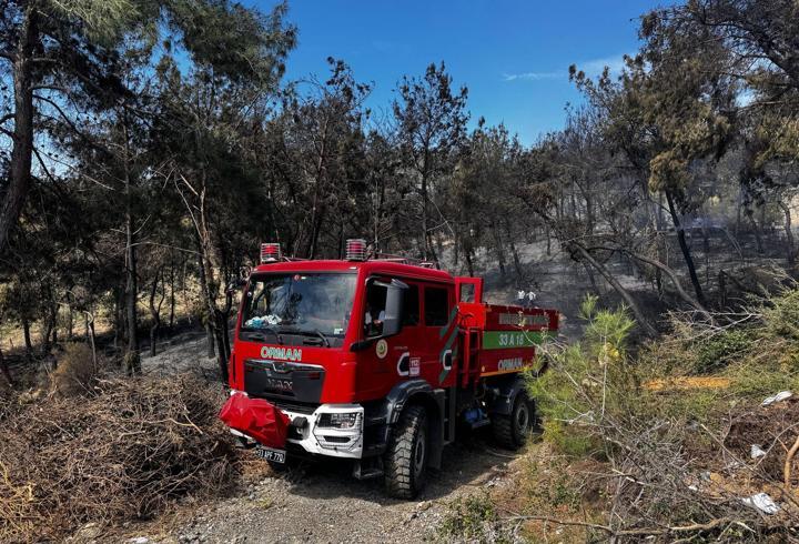 Mersin'de ağaçlık alanda çıkan yangın söndürüldü