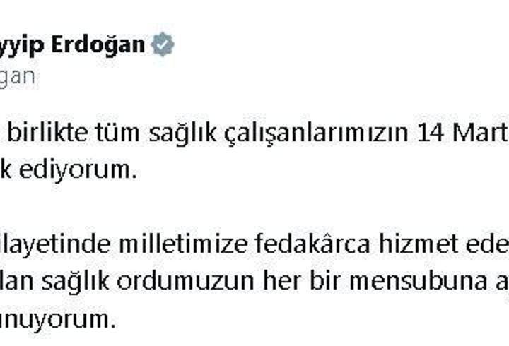 Cumhurbaşkanı Erdoğan'dan '14 Mart Tıp Bayramı' mesajı