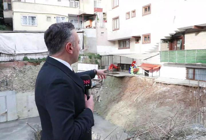 Kreş bahçesinde toprak kayması! 6 katlı binada çatlaklar oluştu…