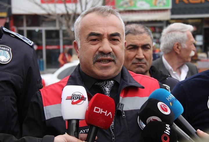 Sivas’ta zabıtadan kaldırım işgali denetimi