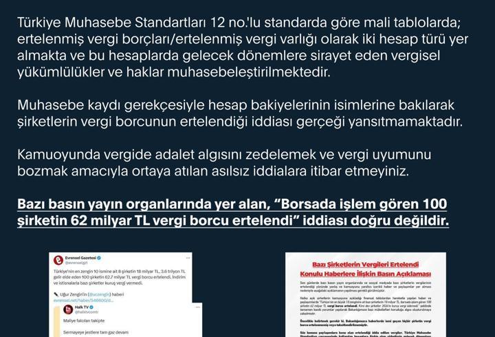 DMM'den 'vergi borcu' açıklaması