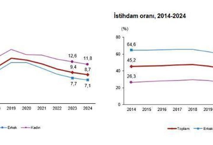TÜİK: 2024'te işsizlik oranı yüzde 8,7 oldu