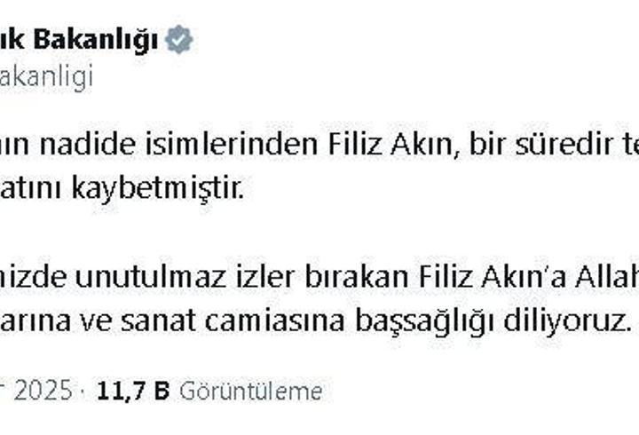 Filiz Akın, hayatını kaybetti