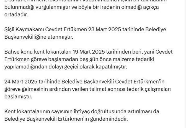 DMM'den 'kent lokantası' açıklaması