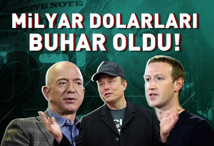 Milyar dolarları buhar oldu! Zuckerberg, Musk ve Bezos...