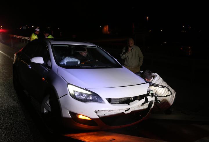 Tokat'ta devrilen otomobilin sürücüsü yaralandı