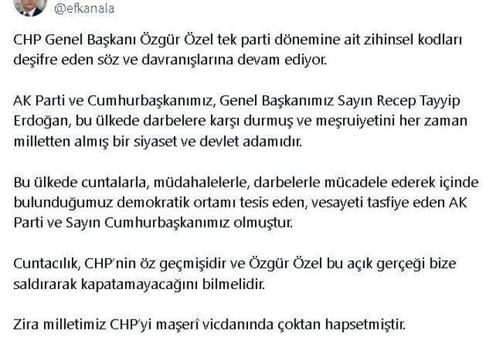 AK Parti'li Ala: Cuntacılık, CHP'nin öz geçmişidir