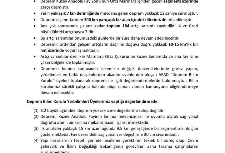AFAD’dan deprem değerlendirmesi: 184 artçı sarsıntı kaydedildi