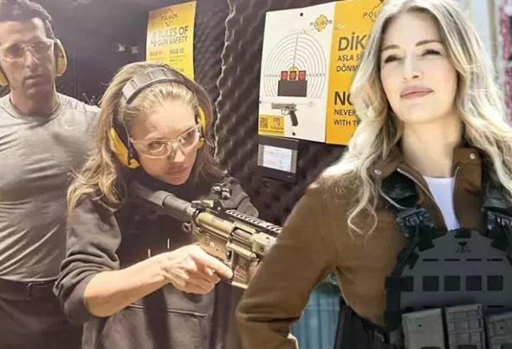 Rıza Baba'nın yeni gözdesi... Sevgilisi Yasemin Allen'a atış eğitimi verdi