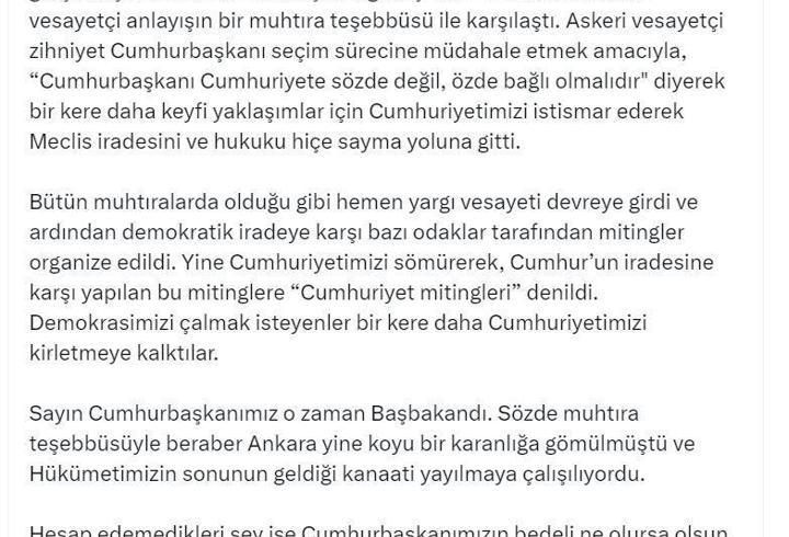 AK Parti'li Çelik'ten '27 Nisan e-muhtıra' mesajı