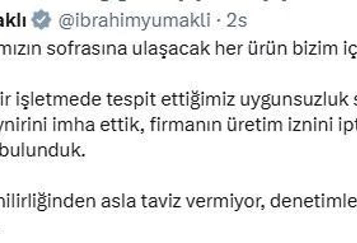 Bakan Yumaklı'dan 50 ton peynir imha kararı