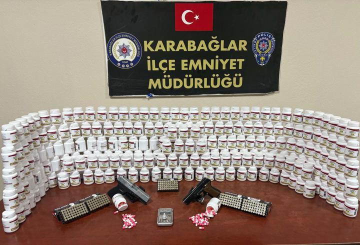 İş yerinde uyuşturucu ve ruhsatsız silahla yakalandı