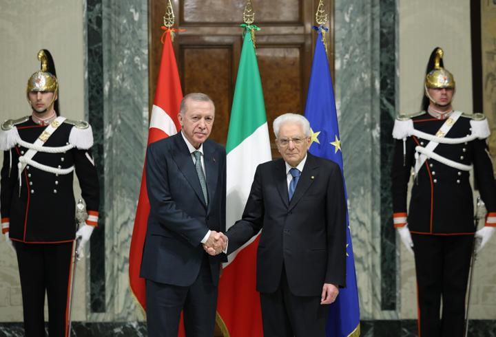 Erdoğan ve Mattarella Roma'da Görüştü
