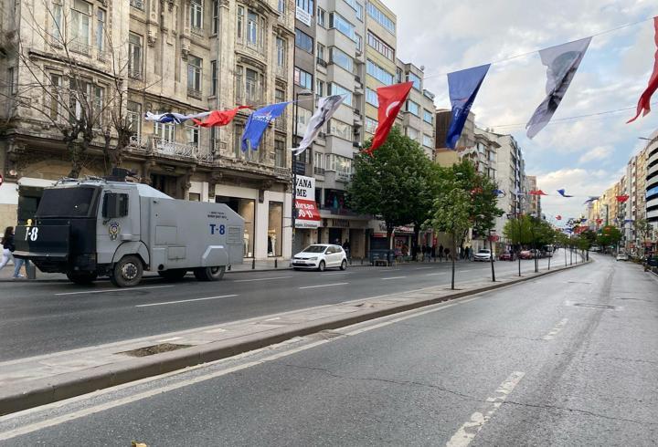 1 Mayıs Taksim'de Trafik Yoğunluğu