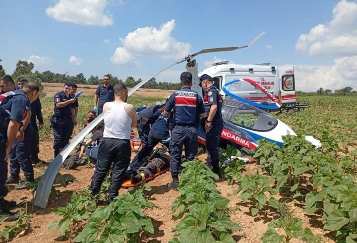 Adana'da jandarmaya ait cayrokopter düştü: 2 yaralı