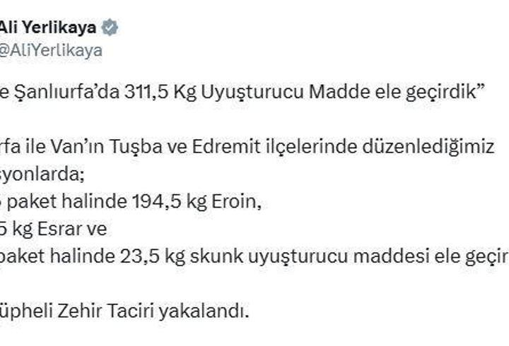 Van ve Şanlıurfa'da narkotik operasyonlarında 4 gözaltı