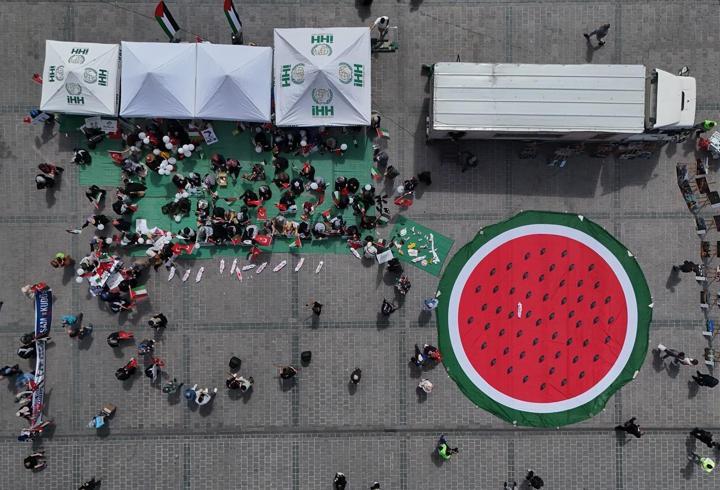 İstanbul’da kadınlardan Gazze’ye destek eylemi