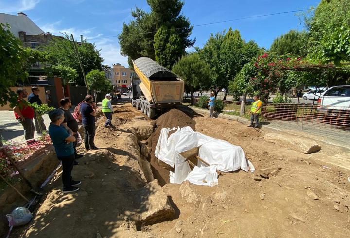 Aydın'da bulunan oda mezarın üstü kapatıldı