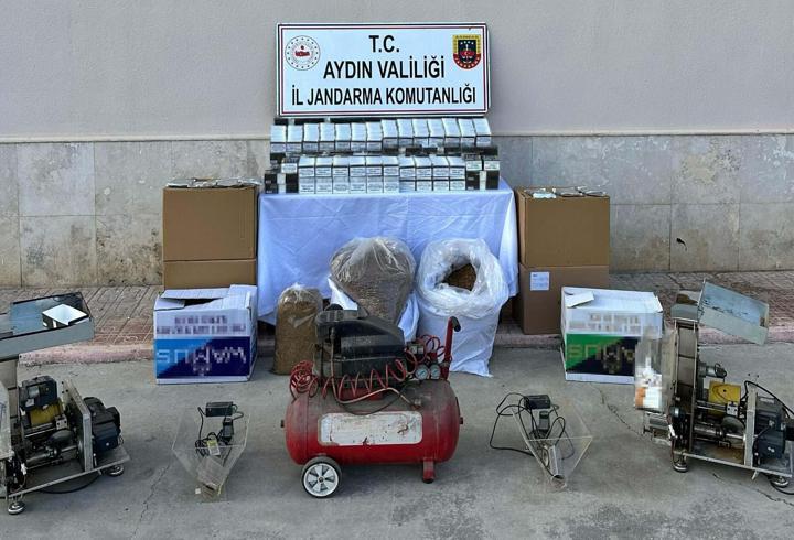 Aydın'da iki kaçak sigara imalathanesine operasyon; 2 gözaltı