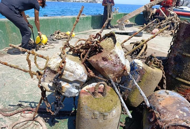 Bodrum’da denizden 50 ton katık çıkartıldı