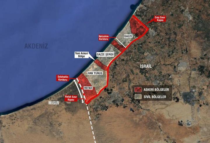 Sızdırılan Harita: Gazze'de üç aşamalı işgal planı