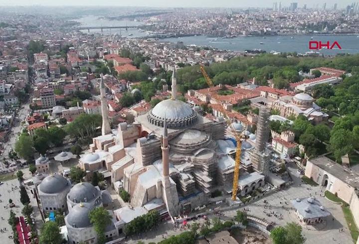 Ayasofya'nın ana kubbesi yenileniyor