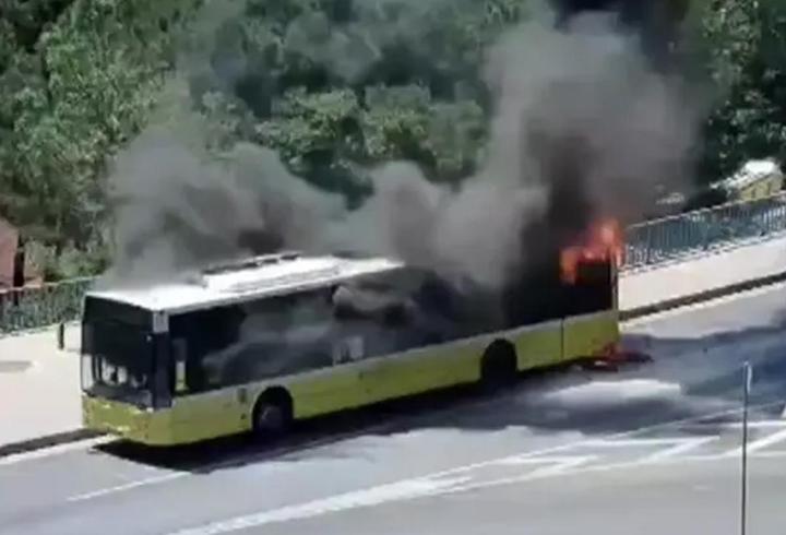 Sarıyer'de korku dolu anlar! İETT otobüsü küle döndü