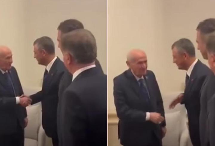 TBMM'de başkanlık seçimi... Özgür Özel ve Devlet Bahçeli kuliste selamlaştı